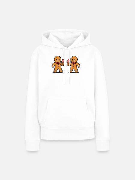 Doppel-Lebkuchen Cupcake Duo - Frauen Premium Bio Hoodie - Weiß