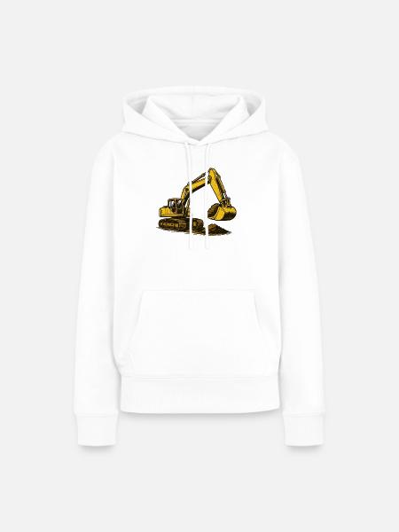 Bagger im Staub - Frauen Premium Bio Hoodie - Weiß