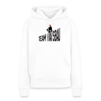 Team Hausbau - Frauen Premium Bio Hoodie - Weiß - Vorne - Julia (174cm)