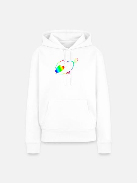 Regenbogen-Geschwindigkeitstricker - Frauen Premium Bio Hoodie - Weiß
