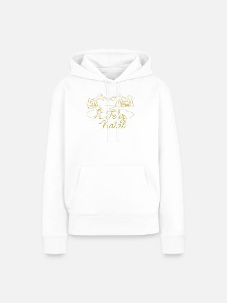 Feliz Natal Winterlandschaft weihnachtlich - Frauen Premium Bio Hoodie - Weiß