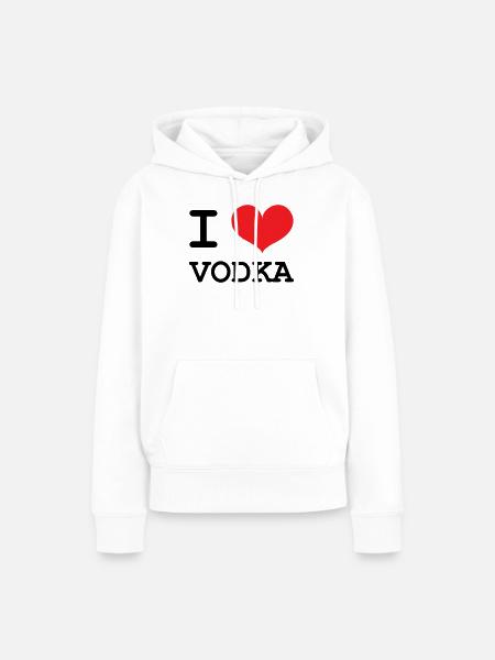 Ich liebe Wodka – Alkohol - Frauen Premium Bio Hoodie - Weiß
