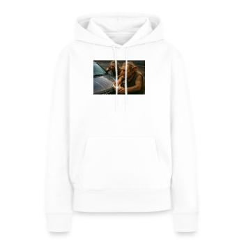 Troll Wash : l’entretien de la voiture dans l’admiration - Sweat à capuche Premium bio Femme - blanc - Devant - Julia (174cm)