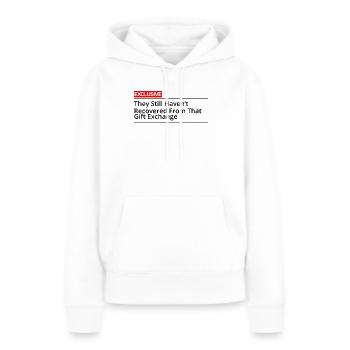 Drame d’échange de cadeaux - Sweat à capuche Premium bio Femme - blanc - Devant - Julia (174cm)
