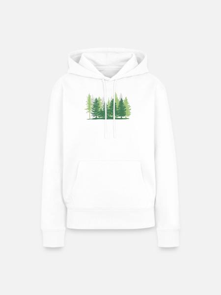 Waldbaumgrün - Frauen Premium Bio Hoodie - Weiß