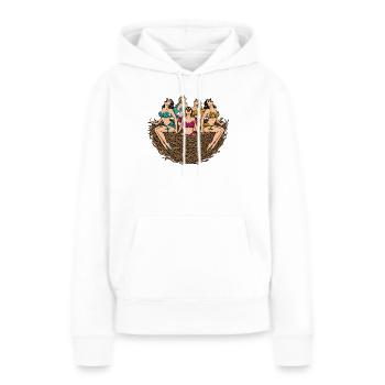 Tropische Nest-Damen in Blühen - Frauen Premium Bio Hoodie - Weiß - Vorne - Julia (174cm)