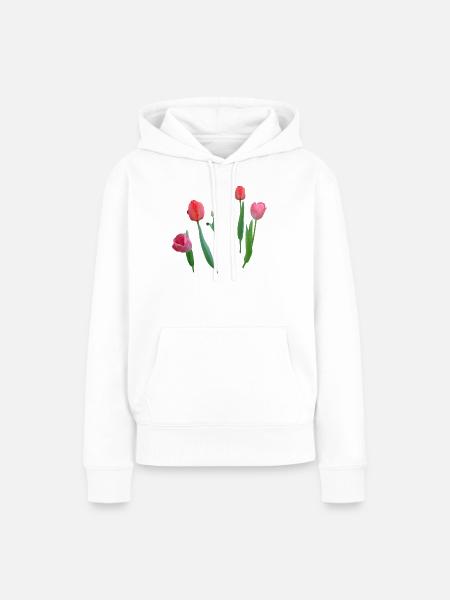 Tulpen - Frauen Premium Bio Hoodie - Weiß