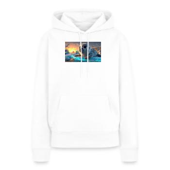 Bébé phoque mignon sur la banquise - Sweat à capuche Premium bio Femme - blanc - Devant - Julia (174cm)