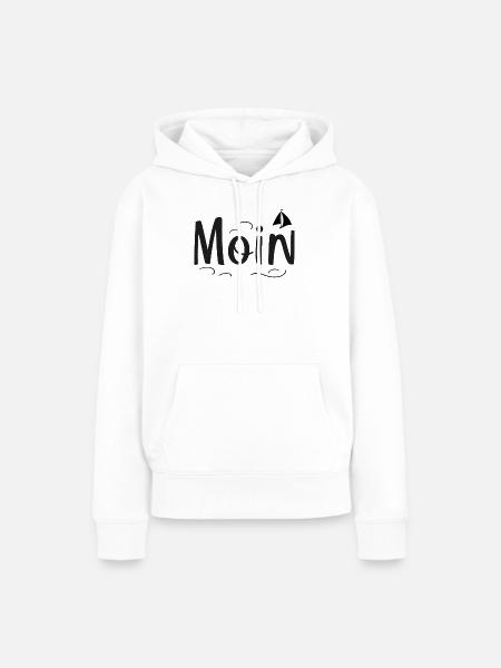 Moin - Frauen Premium Bio Hoodie - Weiß