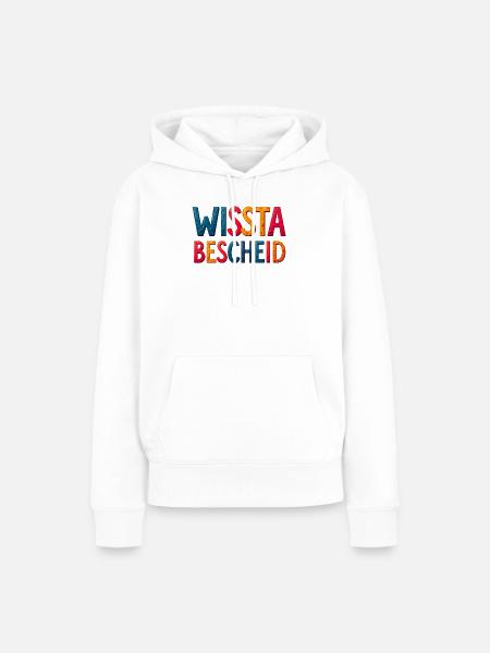 Farbige 3D Schriftkunst Metalllook - Frauen Premium Bio Hoodie - Weiß