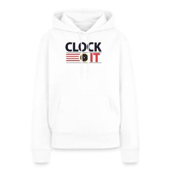 Schau es dir - Frauen Premium Bio Hoodie - Weiß - Vorne - Julia (174cm)