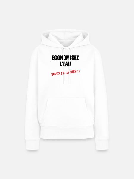 Wasser sparen, Bier trinken - Frauen Premium Bio Hoodie - Weiß