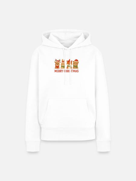 Weihnachts-Tierfreunde-Text - Frauen Premium Bio Hoodie - Weiß