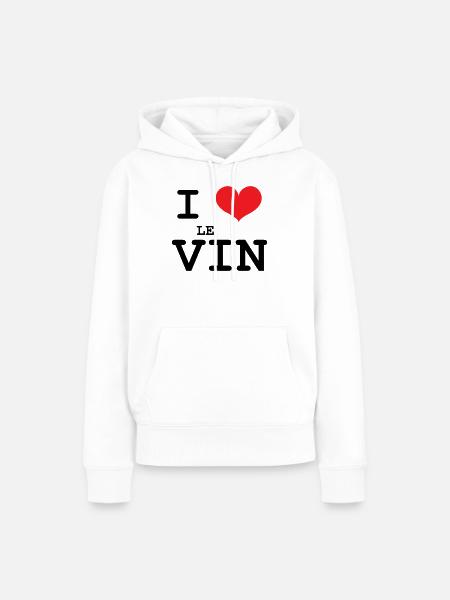 Ich liebe Wein / Alkohol - Frauen Premium Bio Hoodie - Weiß