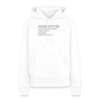 Manchester – England Lyric Design - Women’s Premium Organic Hoodie - white - Front - Julia (174cm)