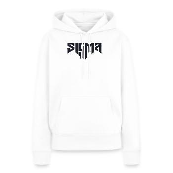 Glyphes Sigma dans la typographie difficile - Sweat à capuche Premium bio Femme - blanc - Devant - Julia (174cm)