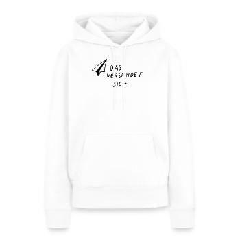 Ceci est envoyé - Sweat à capuche Premium bio Femme - blanc - Devant - Julia (174cm)