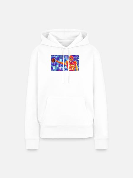 Geometrischer Marschall in Aktion - Frauen Premium Bio Hoodie - Weiß