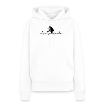 Rapper rappen MC Microphone Checker EKG Herzschlag - Frauen Premium Bio Hoodie - Weiß - Vorne - Julia (174cm)