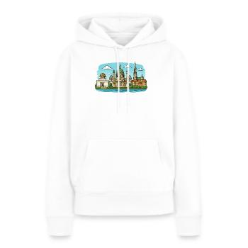 Horizon de Vienne - Sweat à capuche Premium bio Femme - blanc - Devant - Julia (174cm)