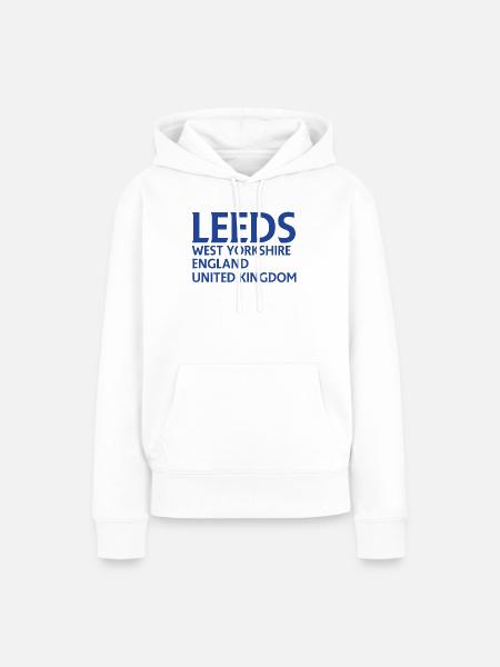 Leeds – England Liedtextdesign - Frauen Premium Bio Hoodie - Weiß