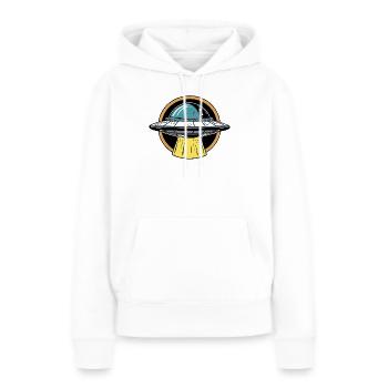 UFO-Lichtstrahl Cartoon - Frauen Premium Bio Hoodie - Weiß - Vorne - Julia (174cm)