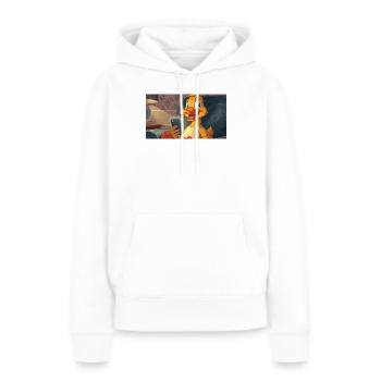 Baisse-toi sur le smartphone - Sweat à capuche Premium bio Femme - blanc - Devant - Julia (174cm)