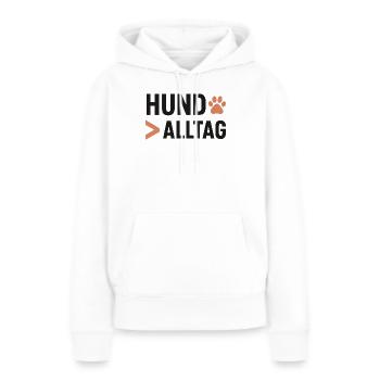 Logo de l’art des pattes du chien tous les jours - Sweat à capuche Premium bio Femme - blanc - Devant - Julia (174cm)