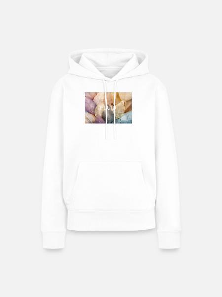 fluid – minimalistisches Glas Design - Frauen Premium Bio Hoodie - Weiß