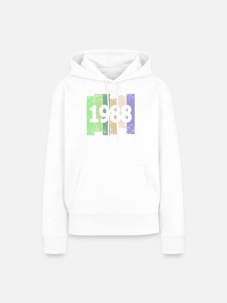 1988 - Frauen Premium Bio Hoodie - Weiß