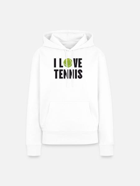 Ich liebe Tennis - Frauen Premium Bio Hoodie - Weiß