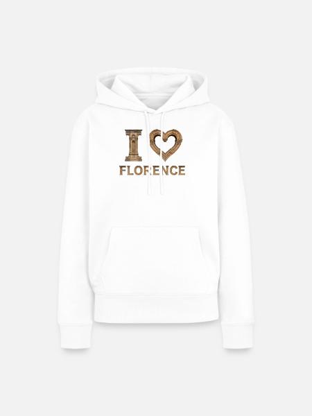 FLORENCE – Renaissance Stone Lettering - Frauen Premium Bio Hoodie - Weiß