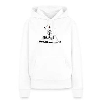 Rythmes arctiques - Sweat à capuche Premium bio Femme - blanc - Devant - Julia (174cm)