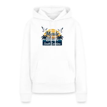 Myrtle Beach, South Carolina Retro-Sonnenuntergangsurlaub - Frauen Premium Bio Hoodie - Weiß - Vorne - Julia (174cm)