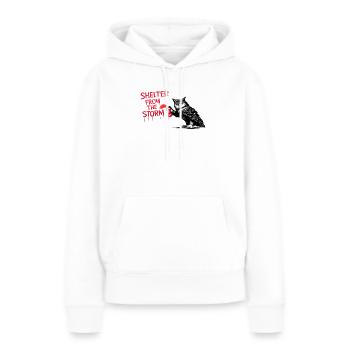 Abri contre la tempête - Sweat à capuche Premium bio Femme - blanc - Devant - Julia (174cm)