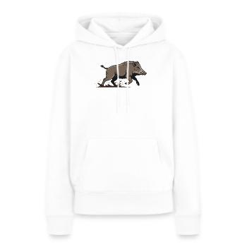 Wildschwein Rennen Angriff Jagd - Frauen Premium Bio Hoodie - Weiß - Vorne - Julia (174cm)