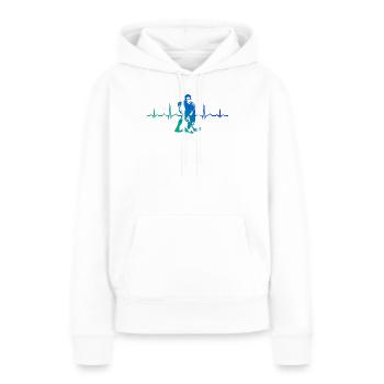 Floorball Stil für jeden Anlass - Frauen Premium Bio Hoodie - Weiß - Vorne - Julia (174cm)