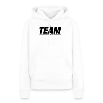 Team Mannschaft - Frauen Premium Bio Hoodie - Weiß - Vorne - Julia (174cm)