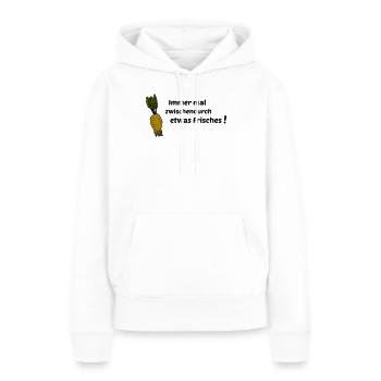 Toujours quelque chose de frais - Sweat à capuche Premium bio Femme - blanc - Devant - Julia (174cm)