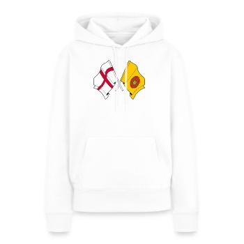 Lancashire & Angleterre croisés - Sweat à capuche Premium bio Femme - blanc - Devant - Julia (174cm)