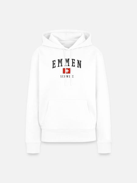 Emmen Schweiz Logo Kreuz - Frauen Premium Bio Hoodie - Weiß
