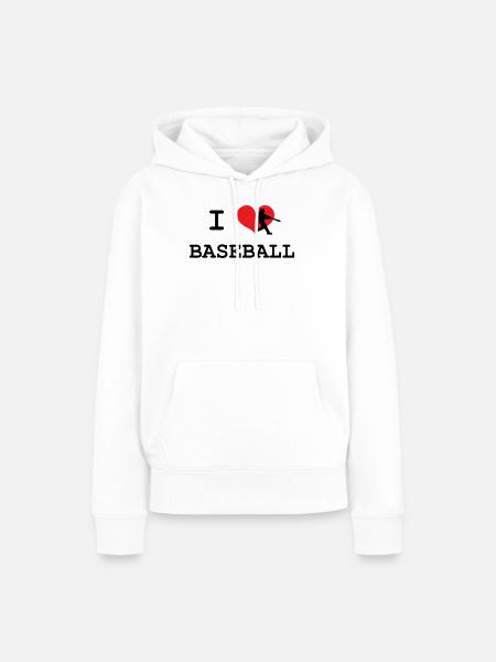 Ich liebe Baseball - Frauen Premium Bio Hoodie - Weiß