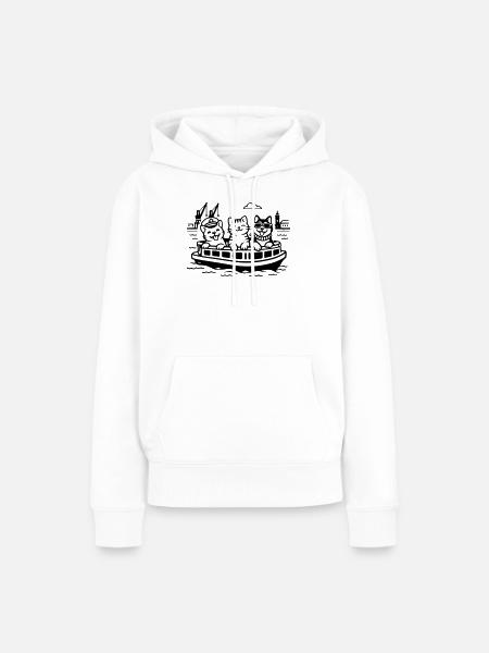 Harbour Cats Dogs Harbour Cruise Hamburg - Vrouwen Premium Bio hoodie - wit