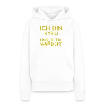 Geschenk für Kyrill - Frauen Premium Bio Hoodie - Weiß - Vorne - Julia (174cm)