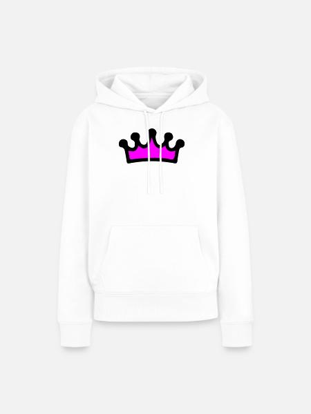 Krone Comic - Frauen Premium Bio Hoodie - Weiß