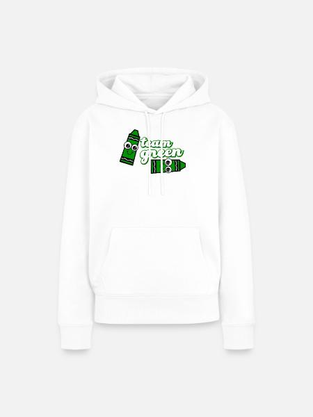 Smiling Crayon Green Team - Frauen Premium Bio Hoodie - Weiß