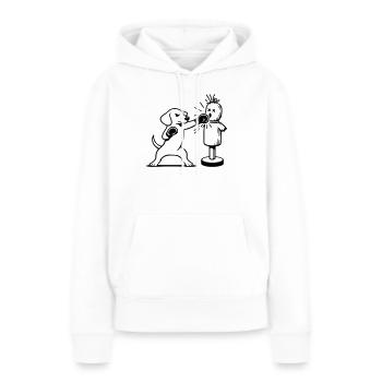sparring dackel boxen line art  - Frauen Premium Bio Hoodie - Weiß - Vorne - Julia (174cm)