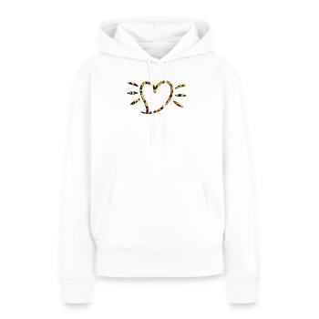 Leopard Herz Strahlen - Frauen Premium Bio Hoodie - Weiß - Vorne - Julia (174cm)