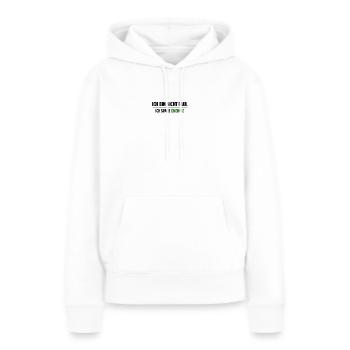 Je ne suis pas paresseux, j’économise de l’énergie - Sweat à capuche Premium bio Femme - blanc - Devant - Julia (174cm)