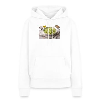 Salade aux pignons de pin - Sweat à capuche Premium bio Femme - blanc - Devant - Julia (174cm)